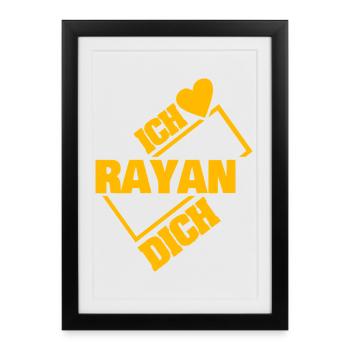 Couple Rayan - Affiche encadrée (27 × 37 cm) - noir - Devant