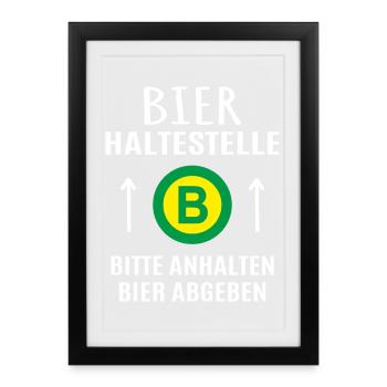 Beer Beer Tent Beer Drinker Gift Beer Stop - Framed poster (27 × 37 cm) - black - Front