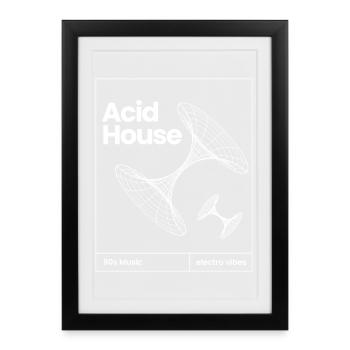 Acid House Neon Retro Vibes - Framed poster (27 × 37 cm) - black - Front