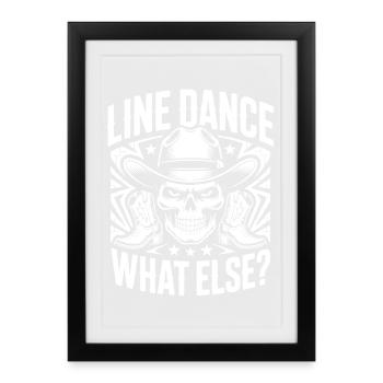 Line Dance Skull Cowboy - Gerahmtes Poster (27 × 37 cm) - Schwarz - Vorne