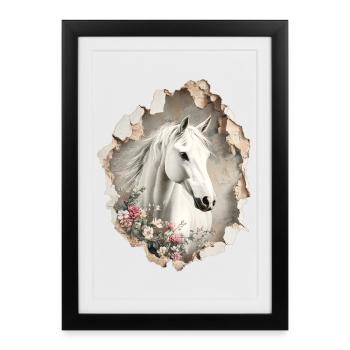 Fleurs de cheval - Affiche encadrée (27 × 37 cm) - noir - Devant