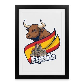 Toro Español con Barcelona - Affiche encadrée (27 × 37 cm) - noir - Devant