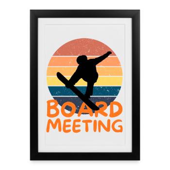 Réunion du conseil d’administration du snowboard - Affiche encadrée (27 × 37 cm) - noir - Devant