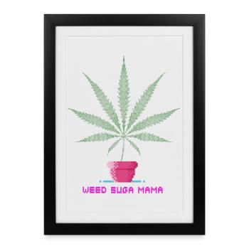 Weed Suga Mama - Framed poster (27 × 37 cm) - black - Front