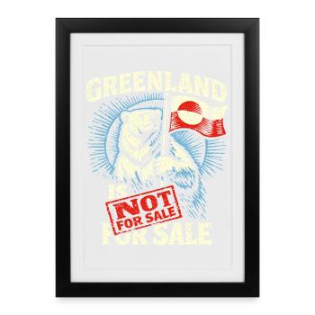 Ours polaire invendable au Groenland Drôle - Affiche encadrée (27 × 37 cm) - noir - Devant