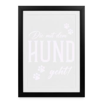Dog and walking style - Framed poster (27 × 37 cm) - black - Front