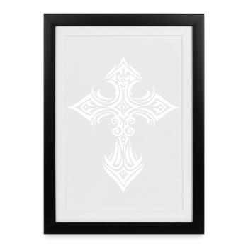 Celtic Tribal Cross Tattoo - Framed poster (27 × 37 cm) - black - Front