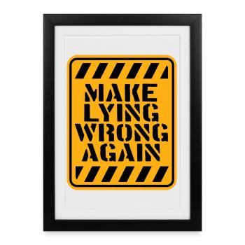 Logo de déclaration politique « Make Fooling Wrong Again » - Affiche encadrée (27 × 37 cm) - noir - Devant