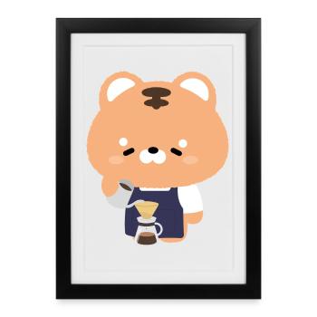 Tiger Barista Coffee  - Framed poster (27 × 37 cm) - black - Front