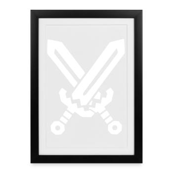 Pixel Swords 8-Bit RPG - Framed poster (27 × 37 cm) - black - Front
