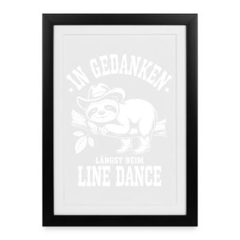 Sloth Line Dance Thoughts - Framed poster (27 × 37 cm) - black - Front