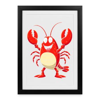 Costume de homard Créature marine crabe sous-marine - Affiche encadrée (27 × 37 cm) - noir - Devant