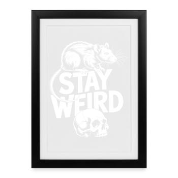 Reste têtue, rat et crâne - Affiche encadrée (27 × 37 cm) - noir - Devant
