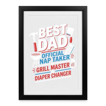 Best Dad: Nap-Taker & Grill Master - Framed poster (27 × 37 cm) - black - Front