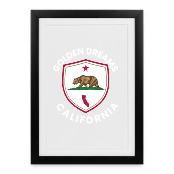 Golden Dreams California Crest - Framed poster (27 × 37 cm) - black - Front