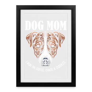 Jack Russell Dog Mom - Coffee Chaos Cuddles - Framed poster (27 × 37 cm) - black - Front