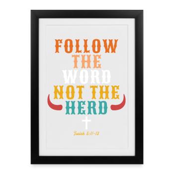 Follow The Word Not The Herd Christian - Framed poster (27 × 37 cm) - black - Front