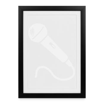 Microphone Karaoke Musician Singer Microphone Singing - Framed poster (27 × 37 cm) - black - Front