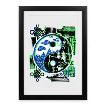 Yin et Yang asiatique - Affiche encadrée (27 × 37 cm) - noir - Devant