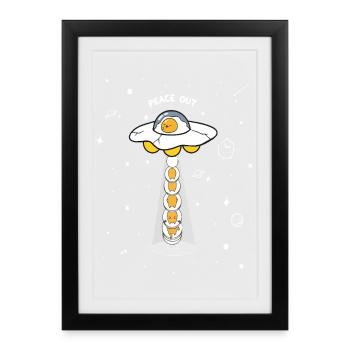 Peace Out UFO Eggs - Framed poster (27 × 37 cm) - black - Front
