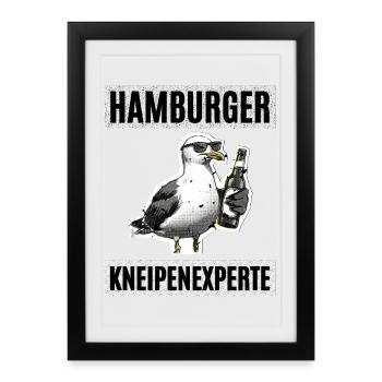 Hamburg Pub Expert - Framed poster (27 × 37 cm) - black - Front