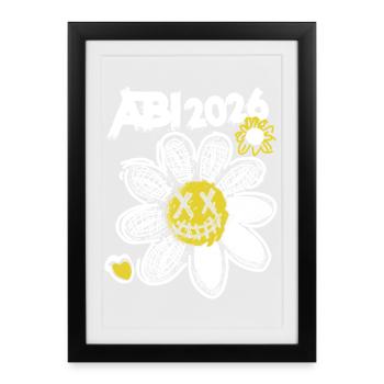 Graffiti High School Graduation with Yellow Flower Streetwear - Framed poster (27 × 37 cm) - black - Front