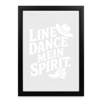 Line Dance Mein Spirit - Affiche encadrée (27 × 37 cm) - noir - Devant