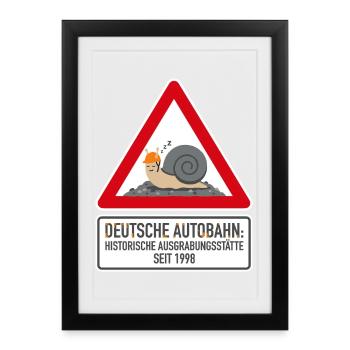 Site historique de fouilles depuis 1998 - Affiche encadrée (27 × 37 cm) - noir - Devant