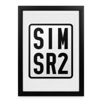 Simson SR2 Moped License Plate - Framed poster (27 × 37 cm) - black - Front