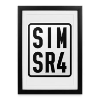 Simson SR4 Moped License Plate - Framed poster (27 × 37 cm) - black - Front