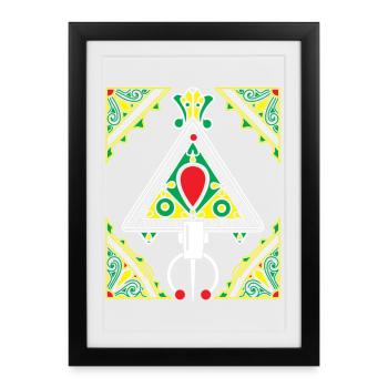 Kabylie Jewelry Colorful Triangular Emblem - Framed poster (27 × 37 cm) - black - Front