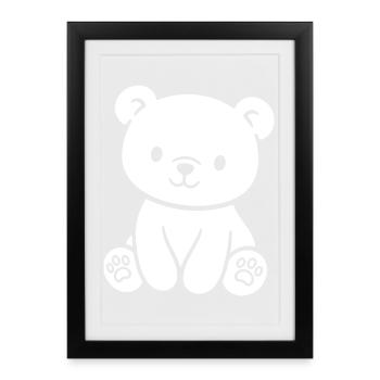Cute teddy bear for babies and toddlers - Framed poster (27 × 37 cm) - black - Front