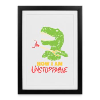 T-REX blague dinosaures Cadeau Tyrannosaurus Rex - Affiche encadrée (27 × 37 cm) - noir - Devant