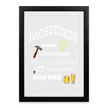 Dachdecker - Gerahmtes Poster (27 × 37 cm) - Schwarz - Vorne