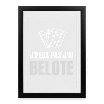 T-shirt Humor Jeux de Cartes belote - Affiche encadrée (27 × 37 cm) - noir - Devant