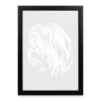 Gos d'Atura Catala Kopf "Black Edition" - Gerahmtes Poster (27 × 37 cm) - Schwarz - Vorne