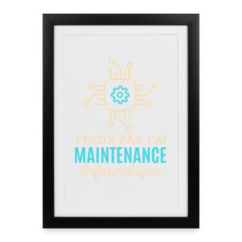 Maintenance informatique - Affiche encadrée (27 × 37 cm) - noir - Devant