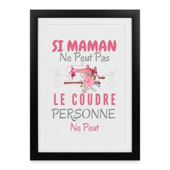 Humour Maman couturière - Affiche encadrée (27 × 37 cm) - noir - Devant