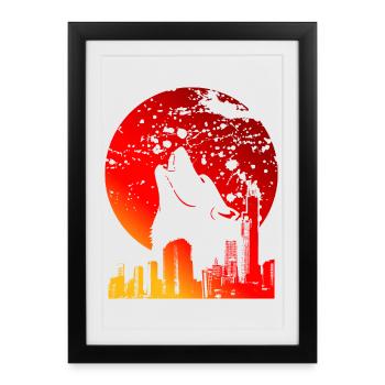 | LUNE DE SANG CADEAUX DE PLEINE LUNE ROUGE - Affiche encadrée (27 × 37 cm) - noir - Devant