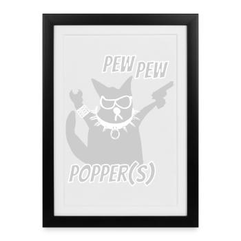  coole Katze Heavy Metal - Gerahmtes Poster (27 × 37 cm) - Schwarz - Vorne