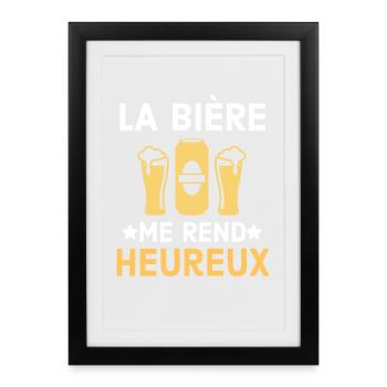 La bière me rend heureux 1 - Affiche encadrée (27 × 37 cm) - noir - Devant