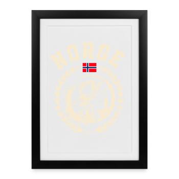 Norvège Pêche à la ligne Pêche - Affiche encadrée (27 × 37 cm) - noir - Devant