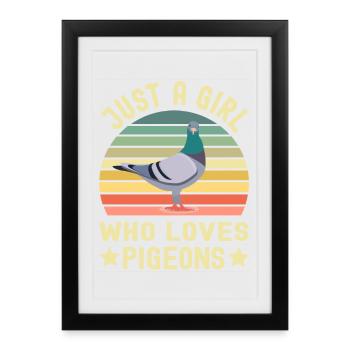 Pigeon Pigeons - Affiche encadrée (27 × 37 cm) - noir - Devant