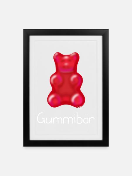 Gummibär - Gerahmtes Poster (27 × 37 cm) - Schwarz