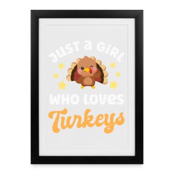 Turquie Dindes - Affiche encadrée (27 × 37 cm) - noir - Devant