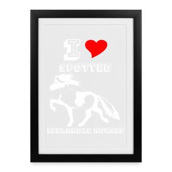Edles Islandpferd Schecke Damen Mädchen - Gerahmtes Poster (27 × 37 cm) - Schwarz - Vorne
