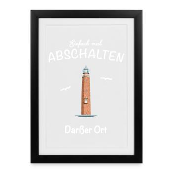 Darßer Ort, Ostseeküste, Fischland- Darß- Zingst - Gerahmtes Poster (27 × 37 cm) - Schwarz - Vorne