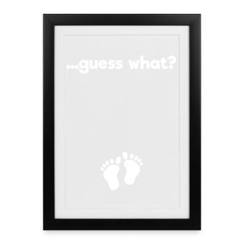 Déclaration de grossesse Parents Baby Feet Baby Bump - Affiche encadrée (27 × 37 cm) - noir - Devant
