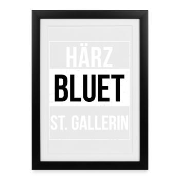 Härzbluet St. Gallerin St. Gallen - Framed poster (27 × 37 cm) - black - Front