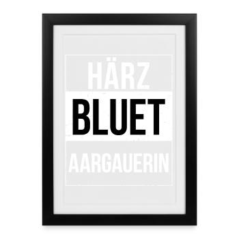 Härzbluetaargauerin Canton d’Argovie Argovie - Affiche encadrée (27 × 37 cm) - noir - Devant